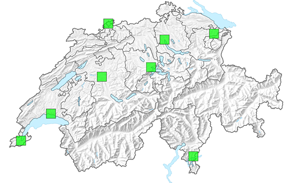 Schweizer Städte Übersichtskarte