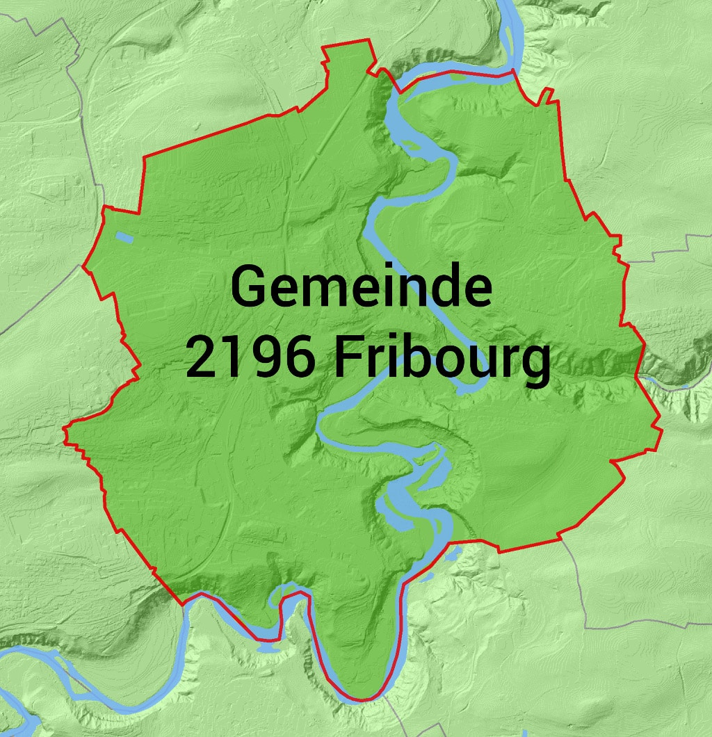Polygonfläche der Gemeinde Freiburg