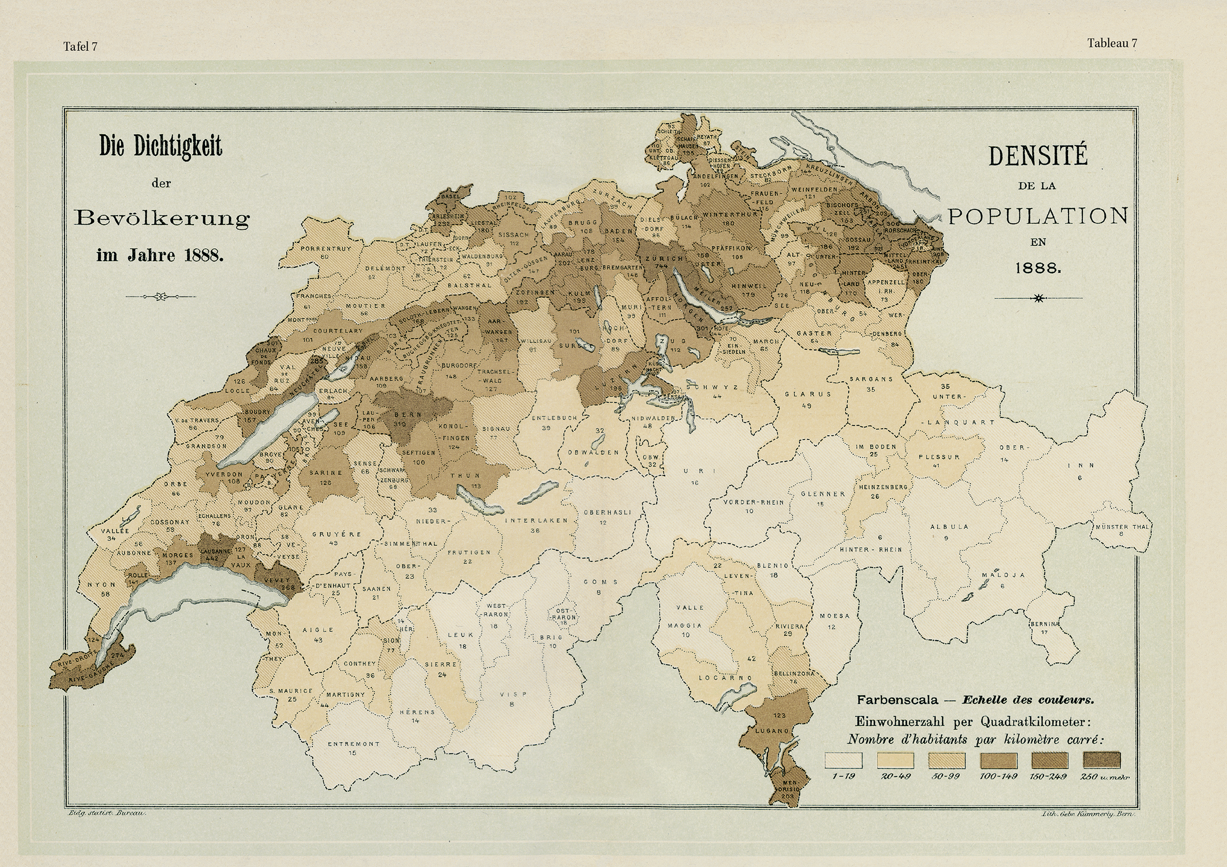 Atlante grafico e statistico della Svizzera 1897-2017 Tavola 7