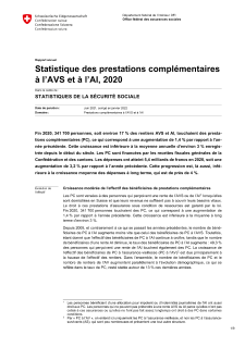 Statistique des prestations complémentaires à l'AVS et à l'AI, 2020