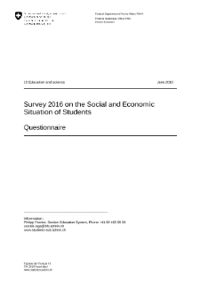 Questionnaire: Survey 2016 on the Social and Economic Situation of Students
