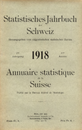 Statistisches Jahrbuch der Schweiz 1918