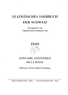 Annuaire statistique de la Suisse 1949